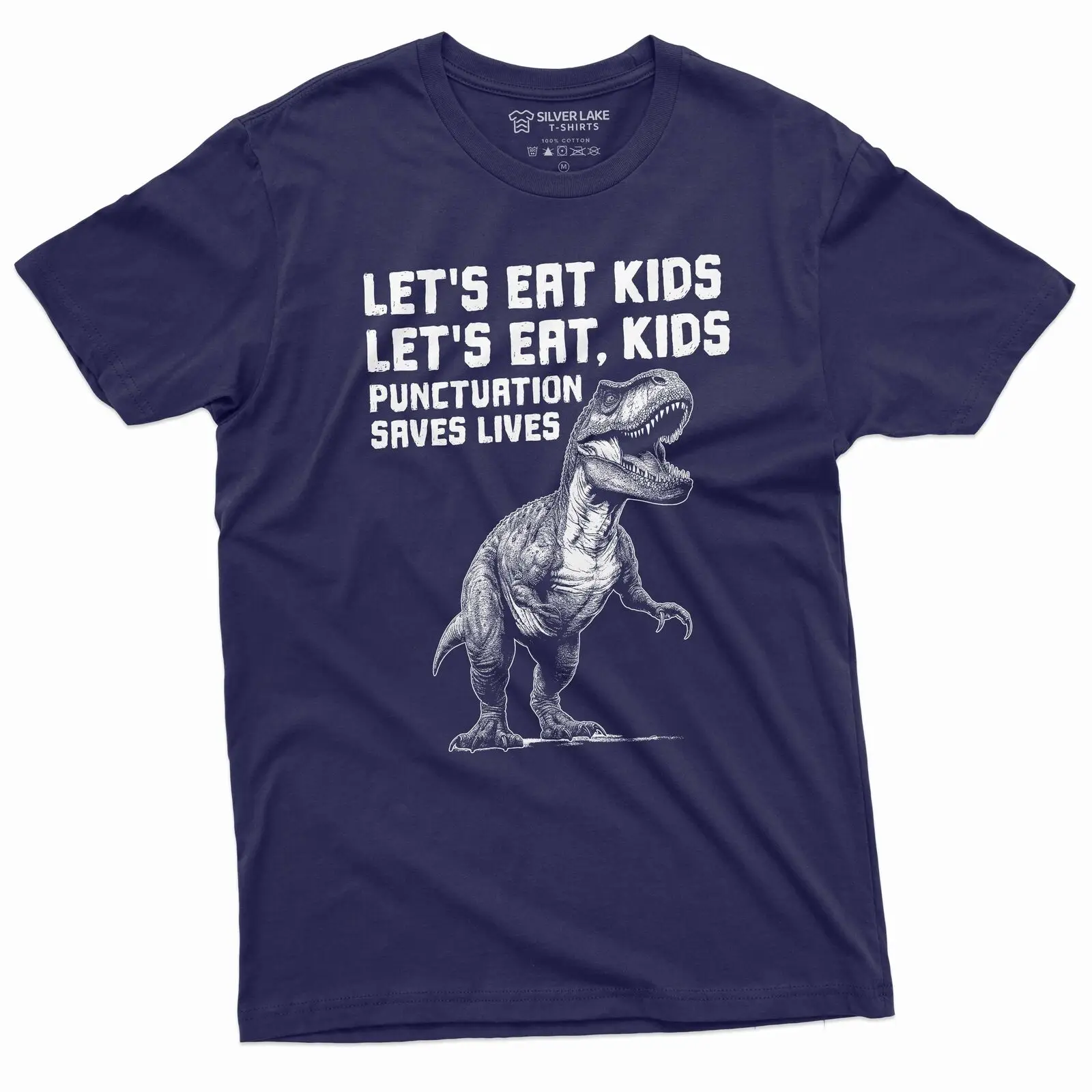 Back to school T shirt Grammar punctuation tee Let's eat kids