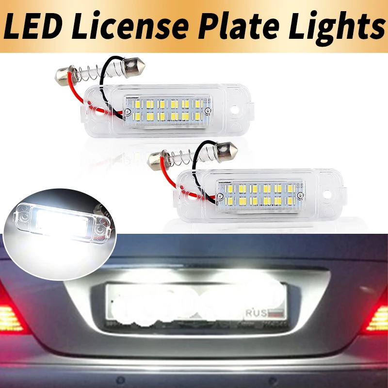 2PCS LED License Number Plate Light White Lamp No Error Canbus For Mercedes-Benz ML-Class W163 GL-Class X164 R-Class W251/V251