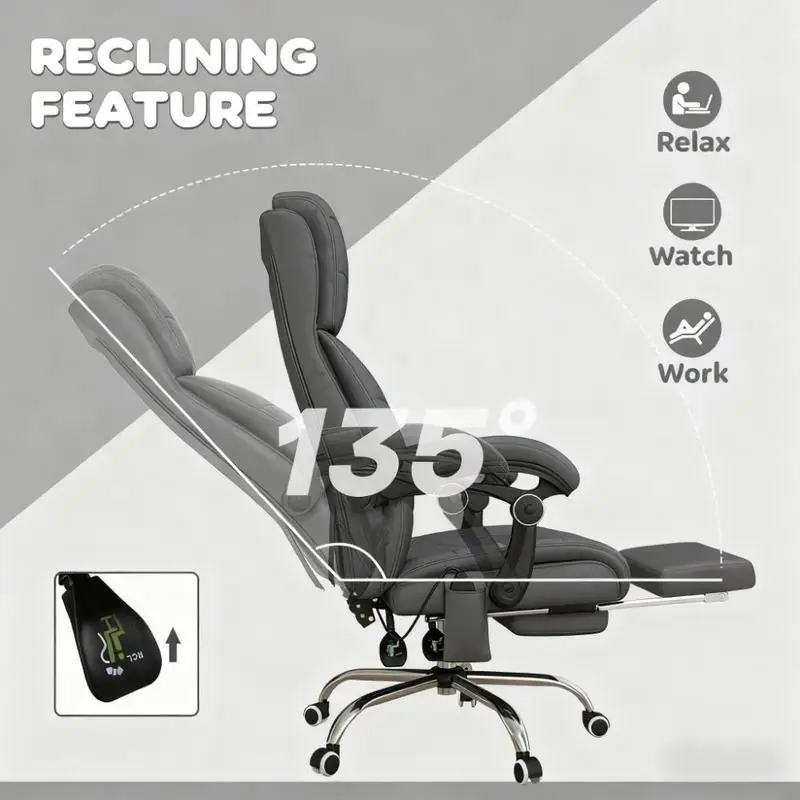 최고의 편안함과 지지력을 위한 발받침이 있는 하이백 리클라이너 의자 가정 및 사무실 공간용