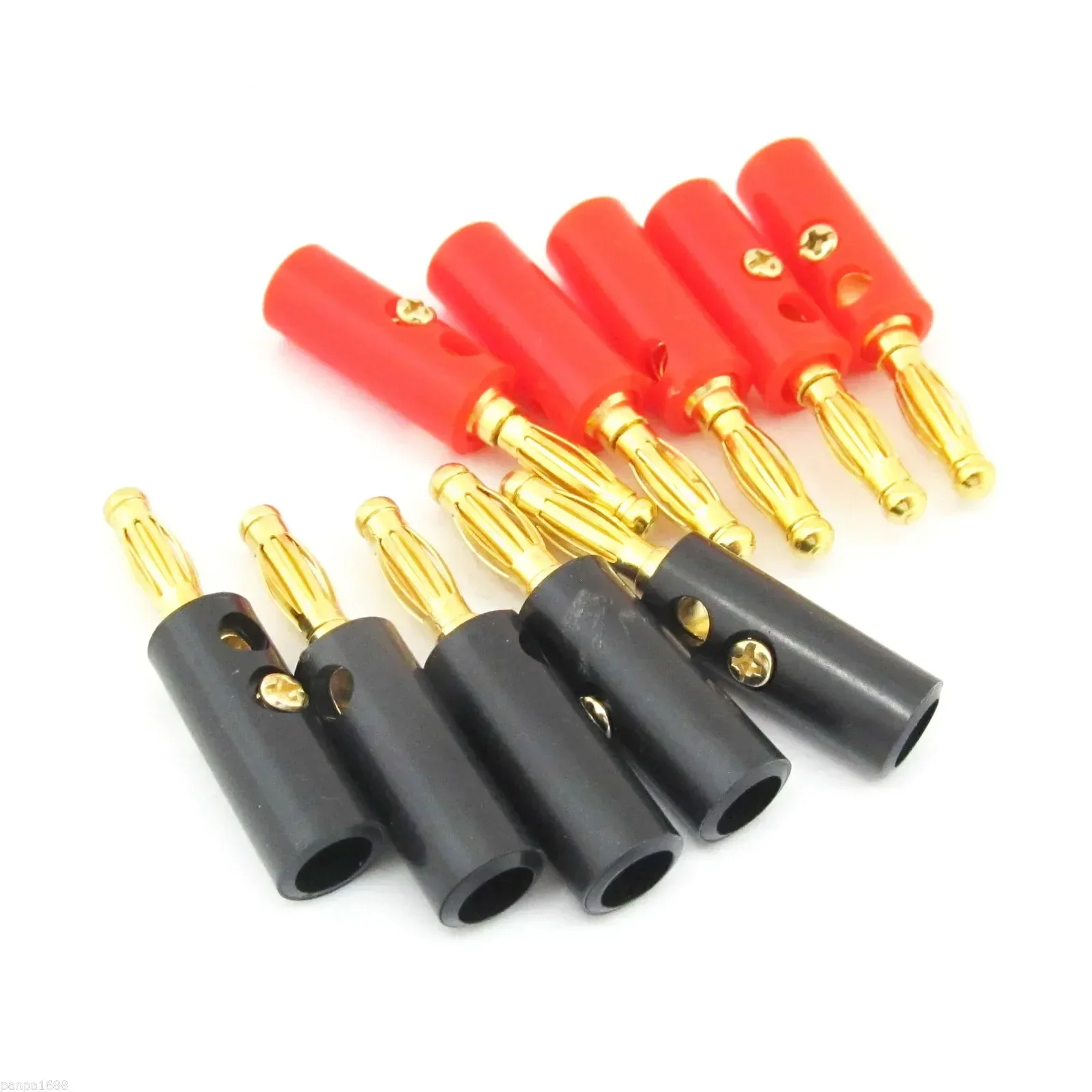 500pcs Screw Banana Plugs Audio Speaker Cable Wire Lead Pin  Connectors Gold Plated Adapter 4mm Black Red Special offer