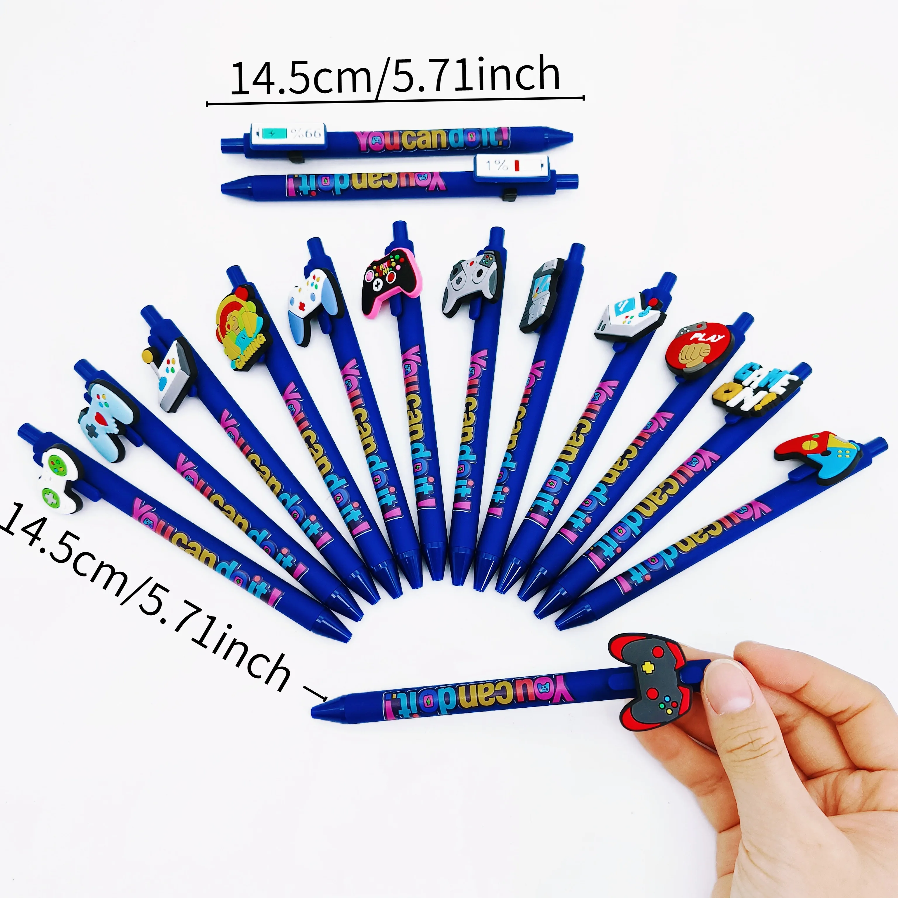 10 قطعة/15 قطعة أزرق عميق غمبد موضوع قلم حبر جاف طالب الكتابة هدية القلم اليومية مكتب القرطاسية #3