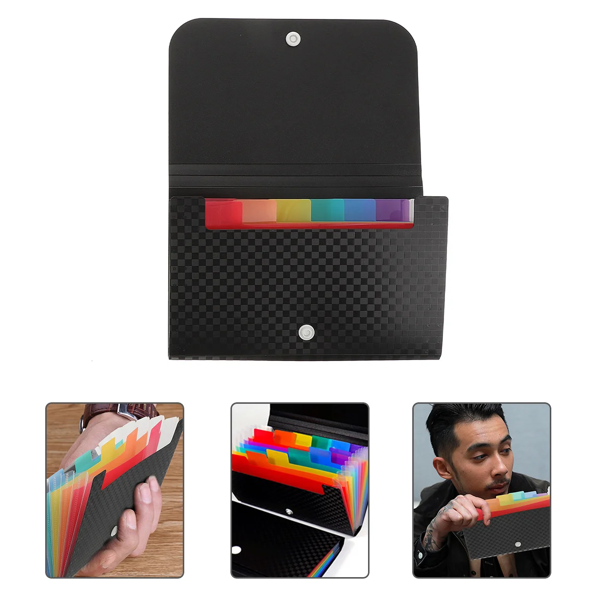 Organizador de archivos de acordeón, carpeta de documentos A6 portátil, diseño ligero multicapa para soporte de cambio de carpetas de archivos de oficina