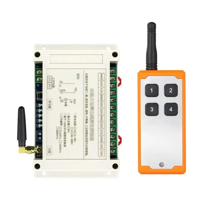 [NEW!A25P】 Remote Control Switch 4CH DC12-48V 30A Garage Door Relay Lifting Equipment Controller With Transmitter 433MHZ