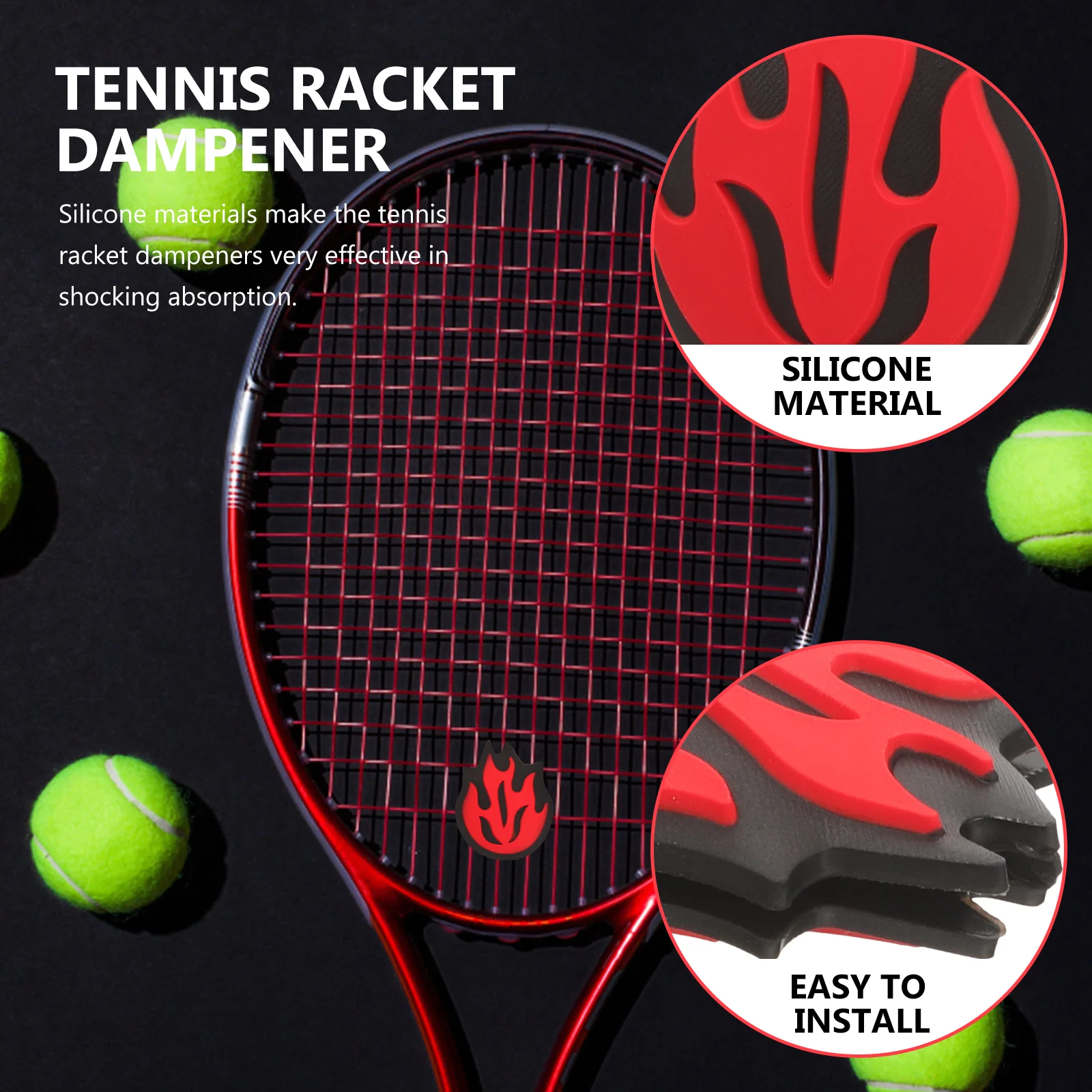 6 Pcs Tennis Racket Absorber Silicone Dampeners Damper Squash for Shocks Absorbers Shocking Vibration Silica Gel