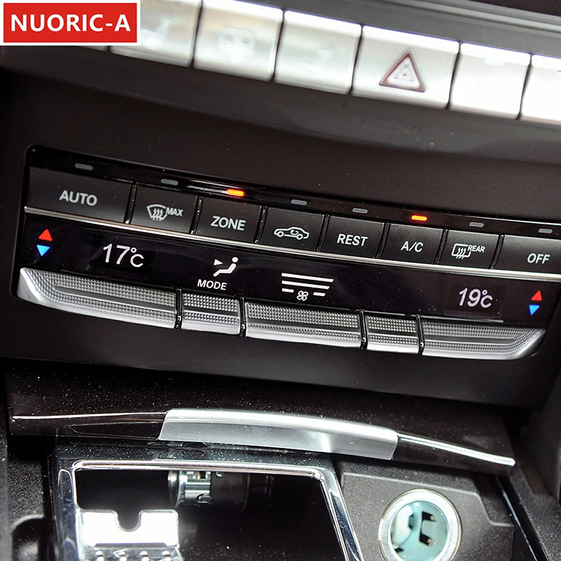 وحدة التحكم في السيارة تكييف الهواء التبديل أزرار الشارات الديكور غطاء من الفولاذ المقاوم للصدأ الكسوة لمرسيدس بنز E Class W212 2009-2015 #1