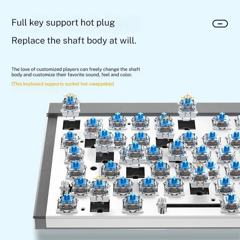 F3050 Mechanical Custom Keyboard 2.4g Wireless Dual-mode Hot Swappable Green Light Gaming Waterproof Computer Peripherals