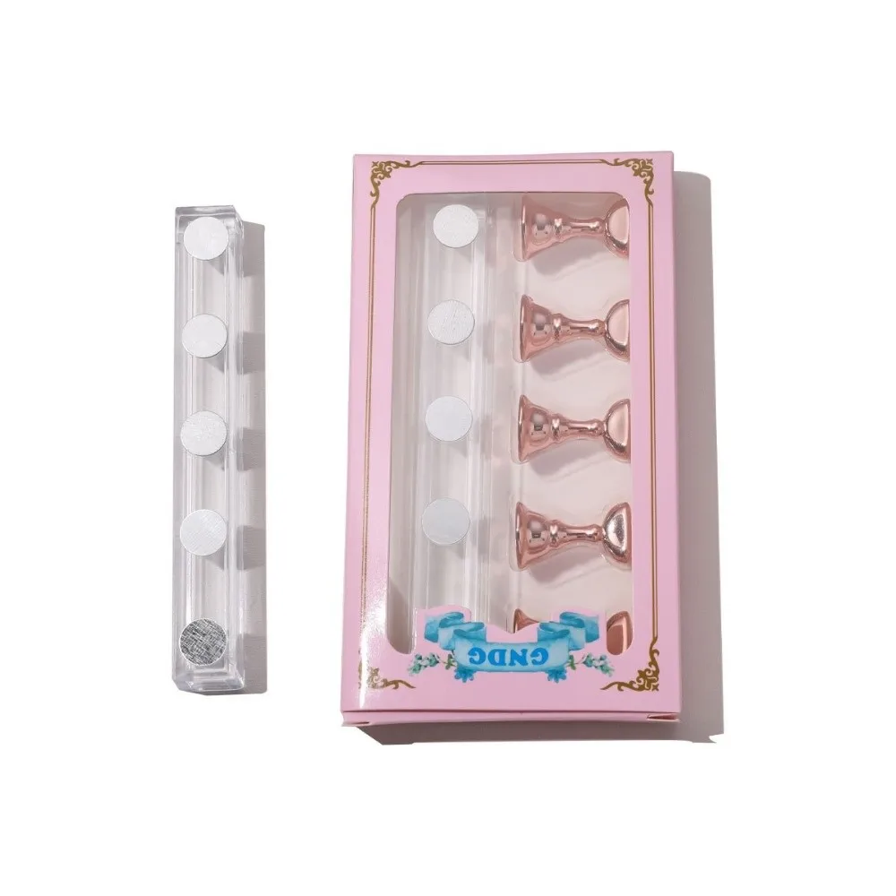 5Pcs New Multi-color Magnetic Nail Art Holder Crystal Base DIY Nail Art Display Stand Reusable Nail Training Holder Nail Artists