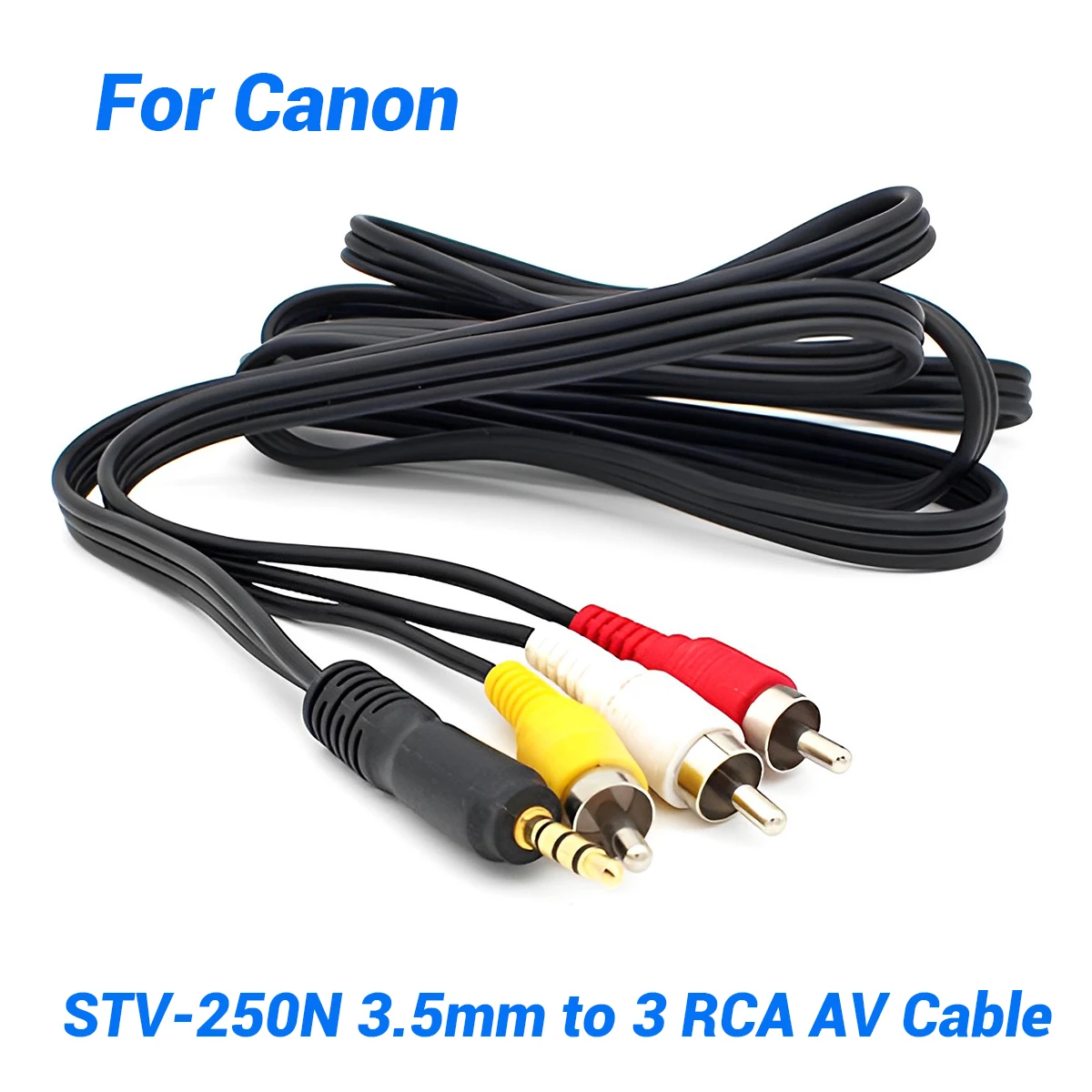 1.2M STV-250N 3.5mm to RCA AV Audio Video Cable, Composite Cable for Camera/Camcorder, Connect to TV for Photo/Video Playback
