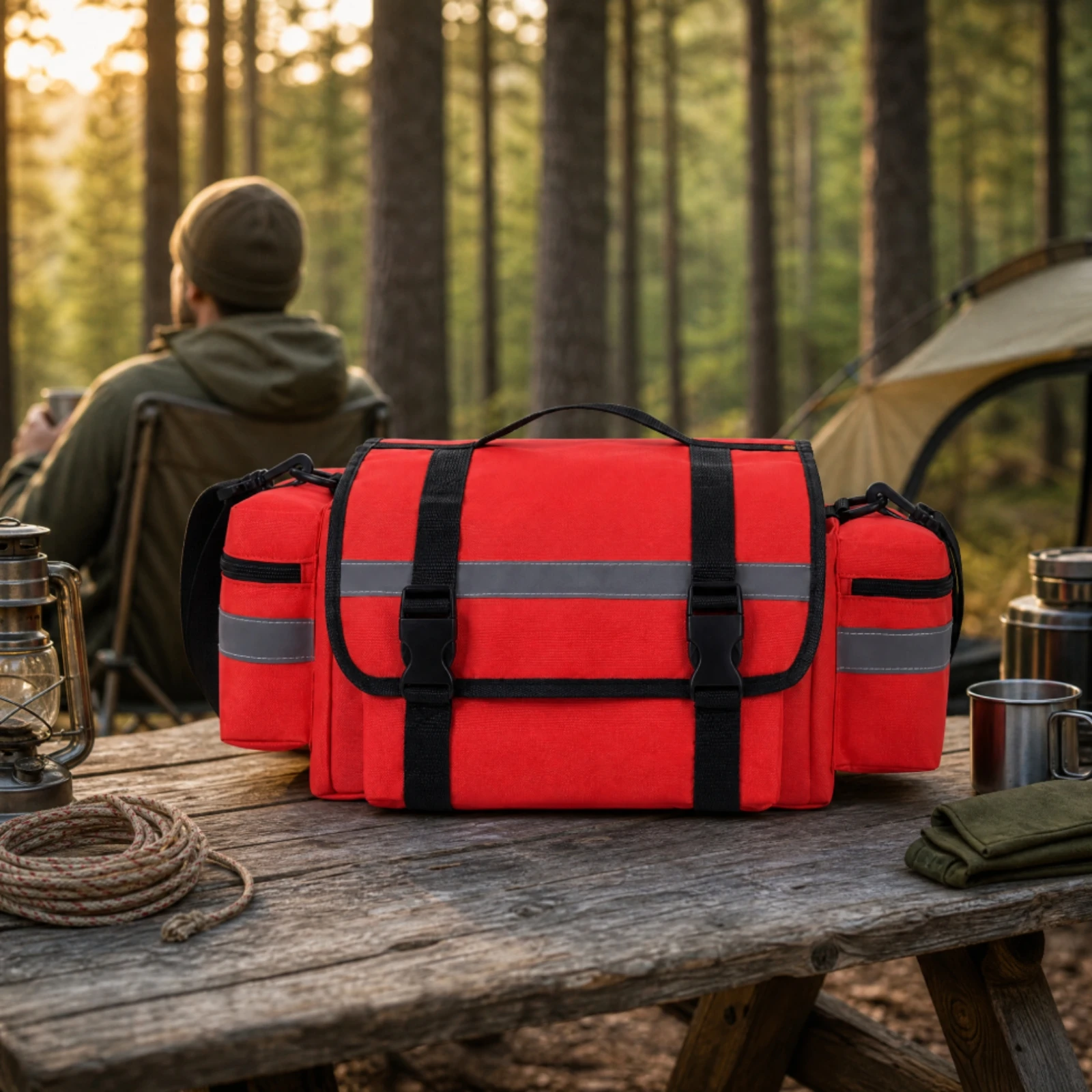 Multifunctional Rescue and First-Aid Storage Bag High-Visibility Soft-Sided First-Aid Bag with Side Pockets Lightweight Compact