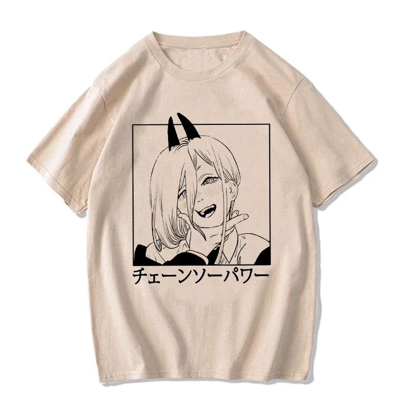 Unisex EU Japanese Anime Chainsaw Women T Shirt Cartoon Pochita T-shirt Makima Harajuku Graphic Tees Odzież Tops Tshirt Manga