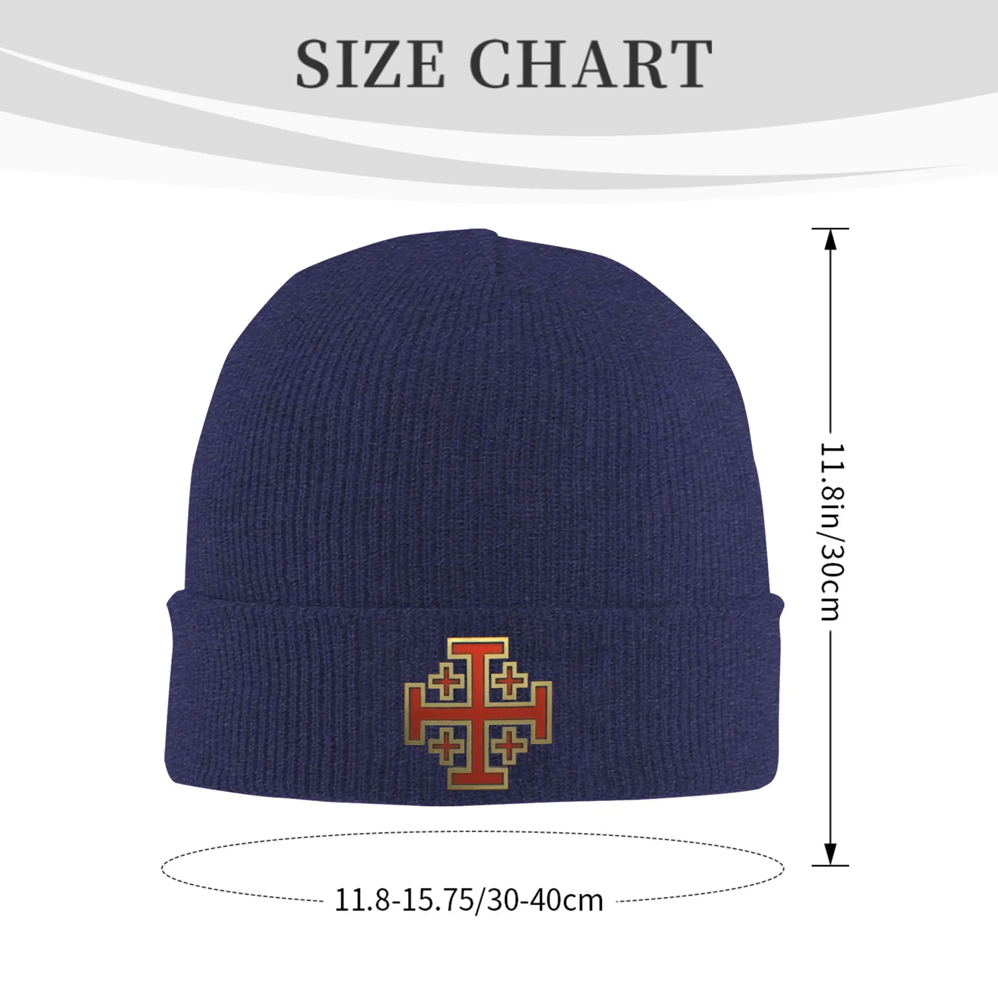 Knight Jerusalem Cross Christian Templar Winter Skullies Beanies Hat Warm Autumn Knitted Hats Bonnet Caps for Women Men