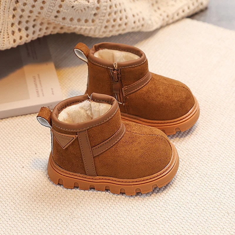 الخريف الشتاء طفل الفتيات الفتيان أحذية الاطفال أفخم حذاء من الجلد الأطفال في الهواء الطلق أحذية لينة وحيد المضادة للانزلاق الرضع حذاء طفل صغير