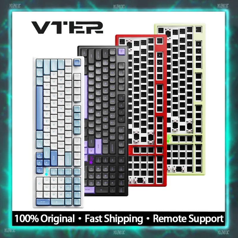 

VTER Galaxy100 Keyboard Barebones KIT DIY Customized Hot Swappable Gasket 8000mAh South Facing RGB BT 2.4G Wireless CNC Aluminum