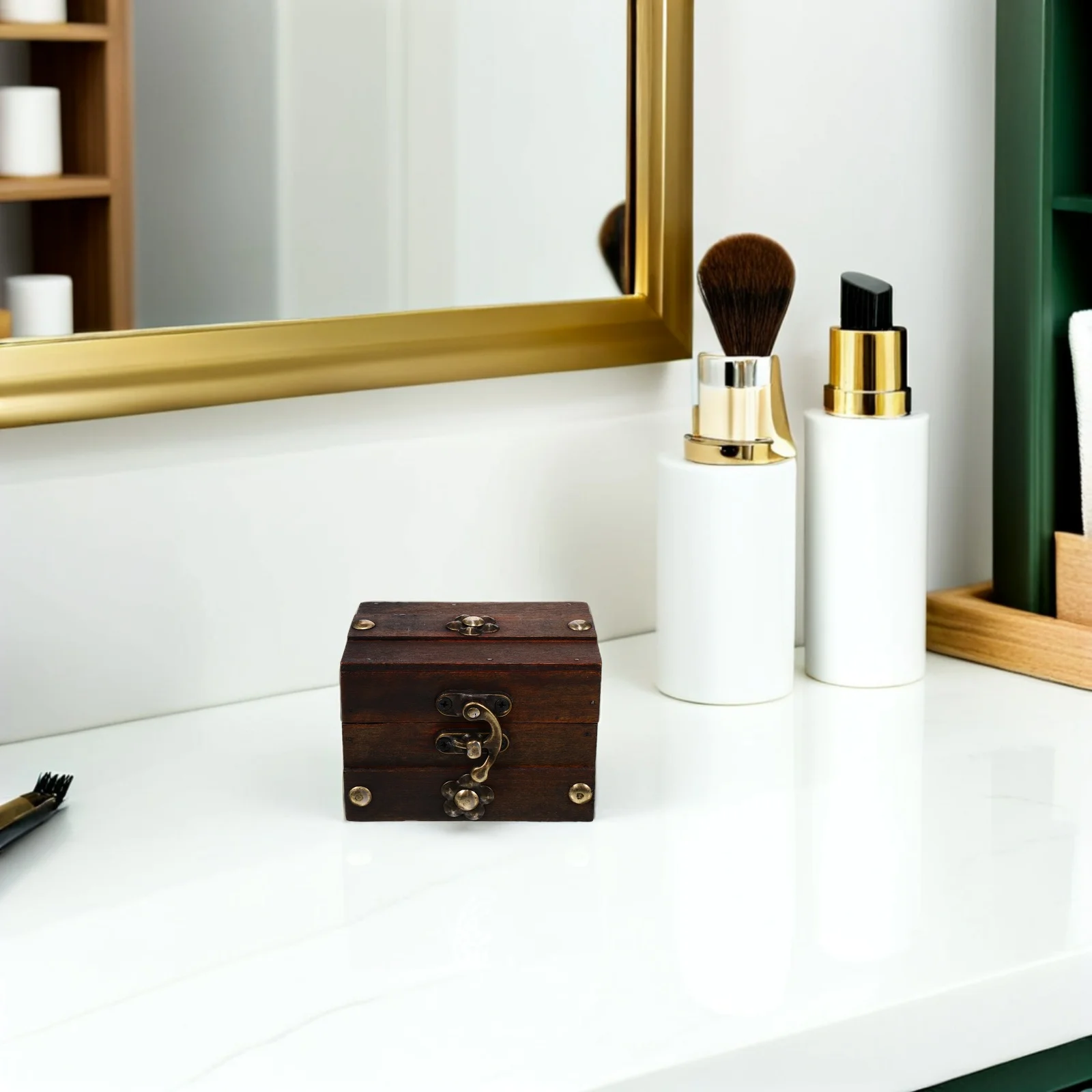 

Wooden Storage Box Vintage Rustic Organizer Chest For Desktop Home Office Trinkets Jewelry Keepsakes Solid Wood Style