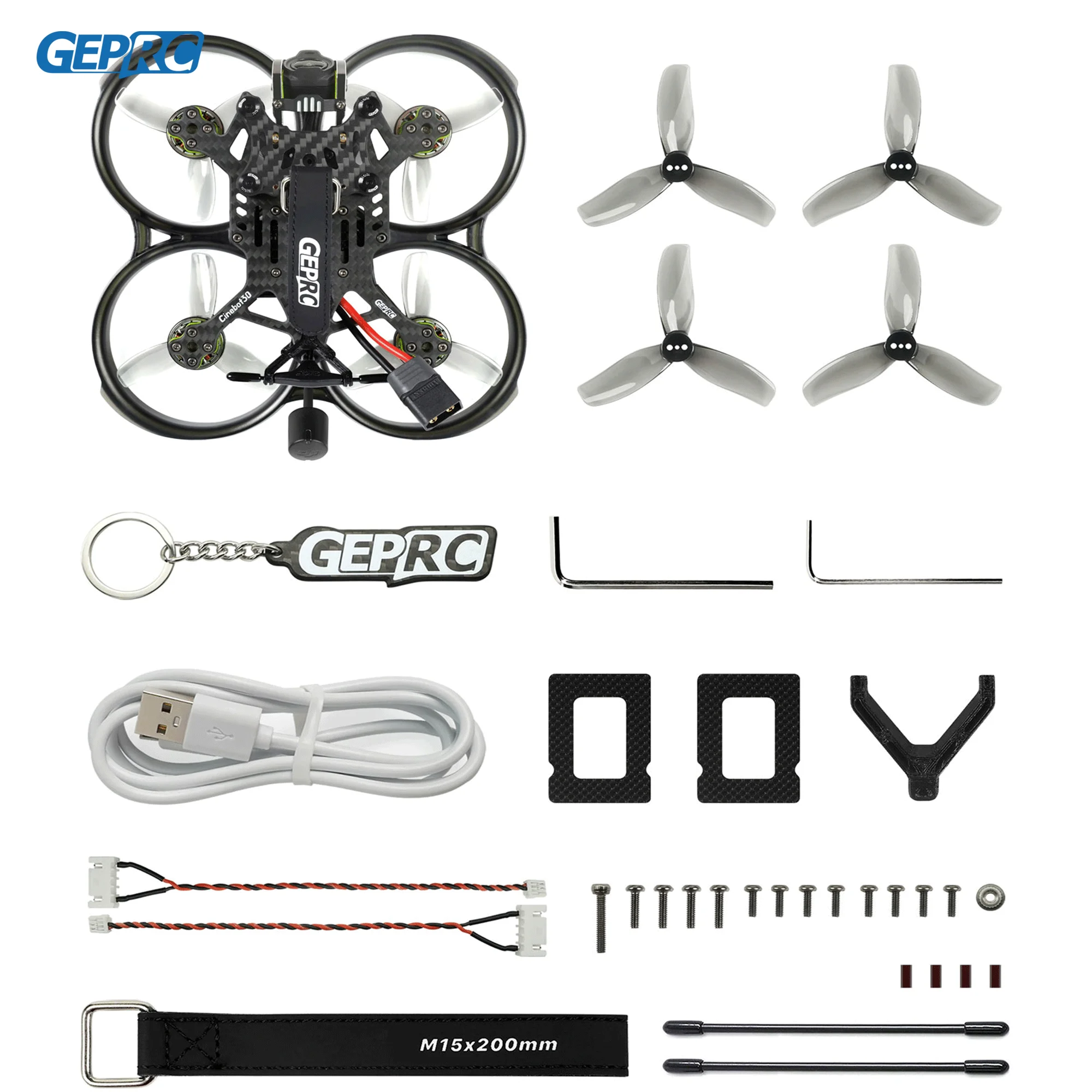 GEPRC-Cinebot30 Sistema de Drone, HD, O3, FPV, 6S, 2450KV, VTX O3, Unidade Aérea, 4K, 60Fps Vídeo, 155 Grande angular, RC Quadcopter, Freestyle Drone