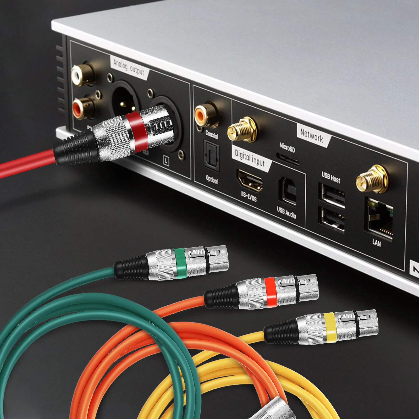 

Audio Cable Set Xlr Microphone Cables Mic Cord Male To Female Patch For Speaker Multiple Colors Durable Stable Transmission
