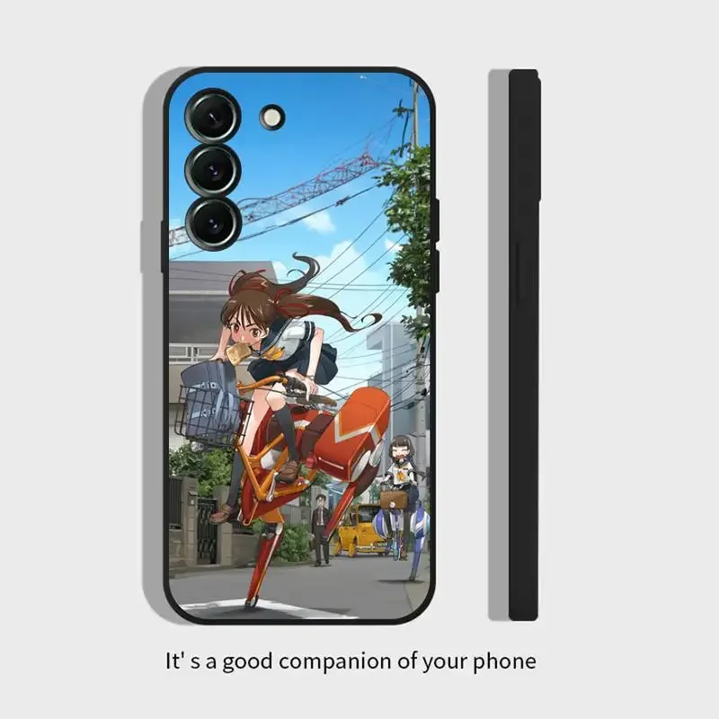 Riding Girl Cute Anime Bike Phone Case For Samsung Galaxy S 23 22 21 20 10 e 9 8 7 6 5G plus edge ultra lite Black Soft Cover