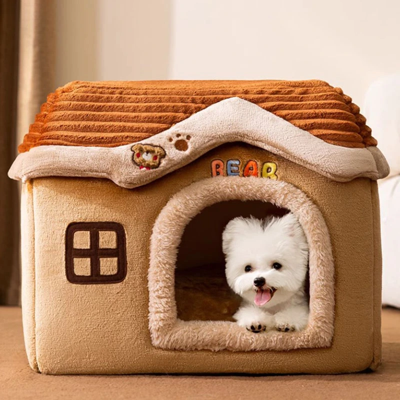 

Fashion Breathable Warm Dog Kennel Bed Small Dog House Cute Slippers Shaped Foldable Washable Niche Pour Chien Accessories