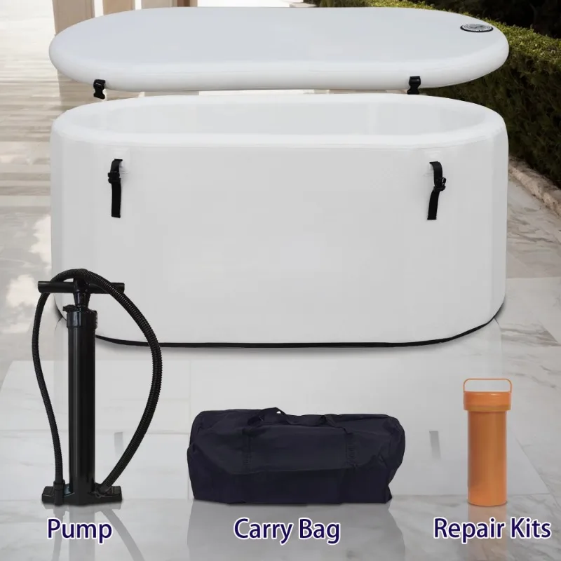 Adult Portable Foldable Inflatable Ice Bath Tub Collapsible Cold Plunge Tub for Outdoor Home Fitness Recovery Athletes Cold Ther