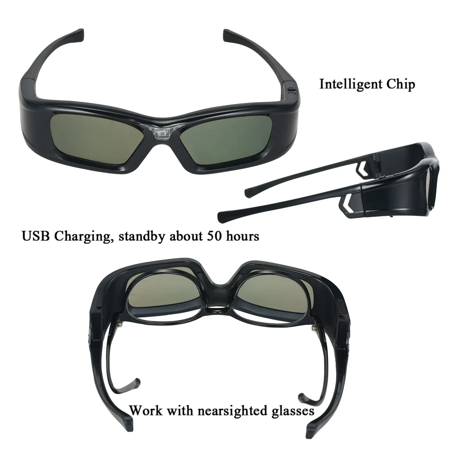 

GL410 3D Glasses DLP Link XR VR Glasses for Projector HD Active for Optama Acer BenQ ViewSonic Sharp Dell DLP Link Projectors