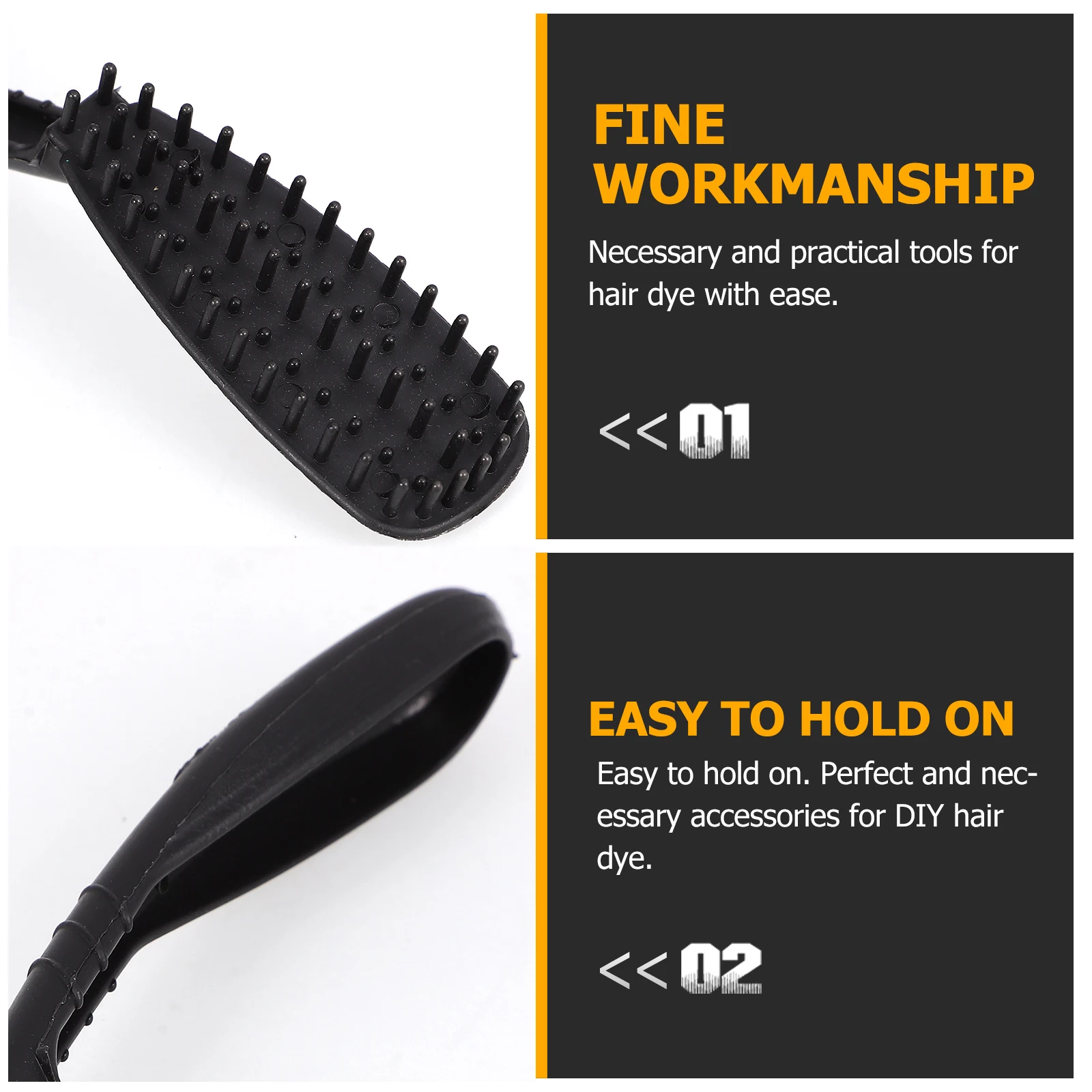 6 قطع من فرشاة تلوين الشعر، مشط صبغ وفرشاة شعر سهلة الإمساك، أمشاط فرش إبداعية يمكنك صنعها بنفسك أداة عصرية #5