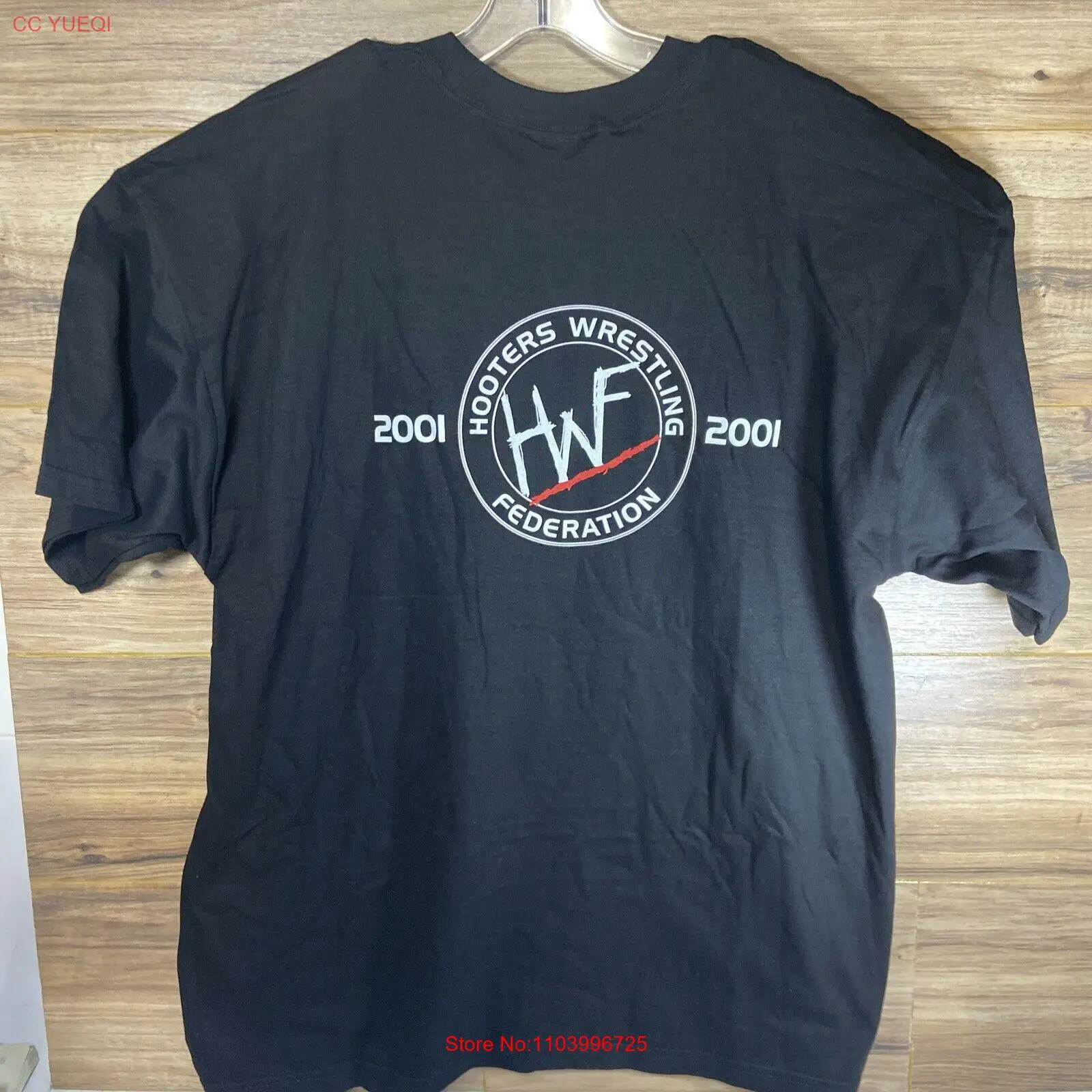 Vintage Wrestling Hooters Wrestling Federation HWF 2001 Black T-Shirt Size 2XL