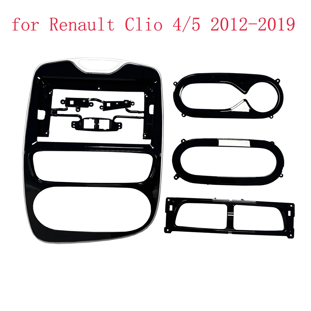 WQLSK 2 Din 9 Inch Car Radio Fascia Panel Frame for Renault Clio 4/5 2012-2019 Dashboard ABS+PC Plastic Installation Trim Kit