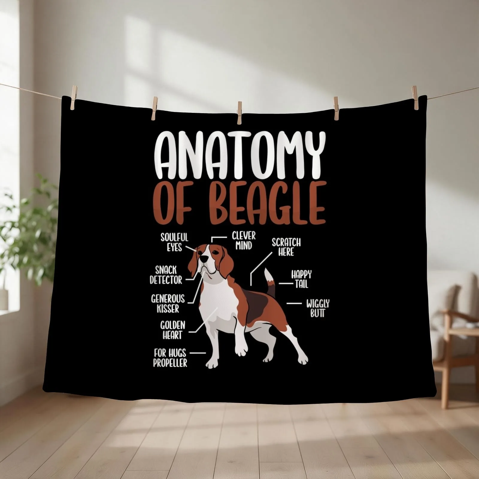 Anatomy Of Beagle Throw Blanket Travel sofa bed Bed linens Designers Blankets