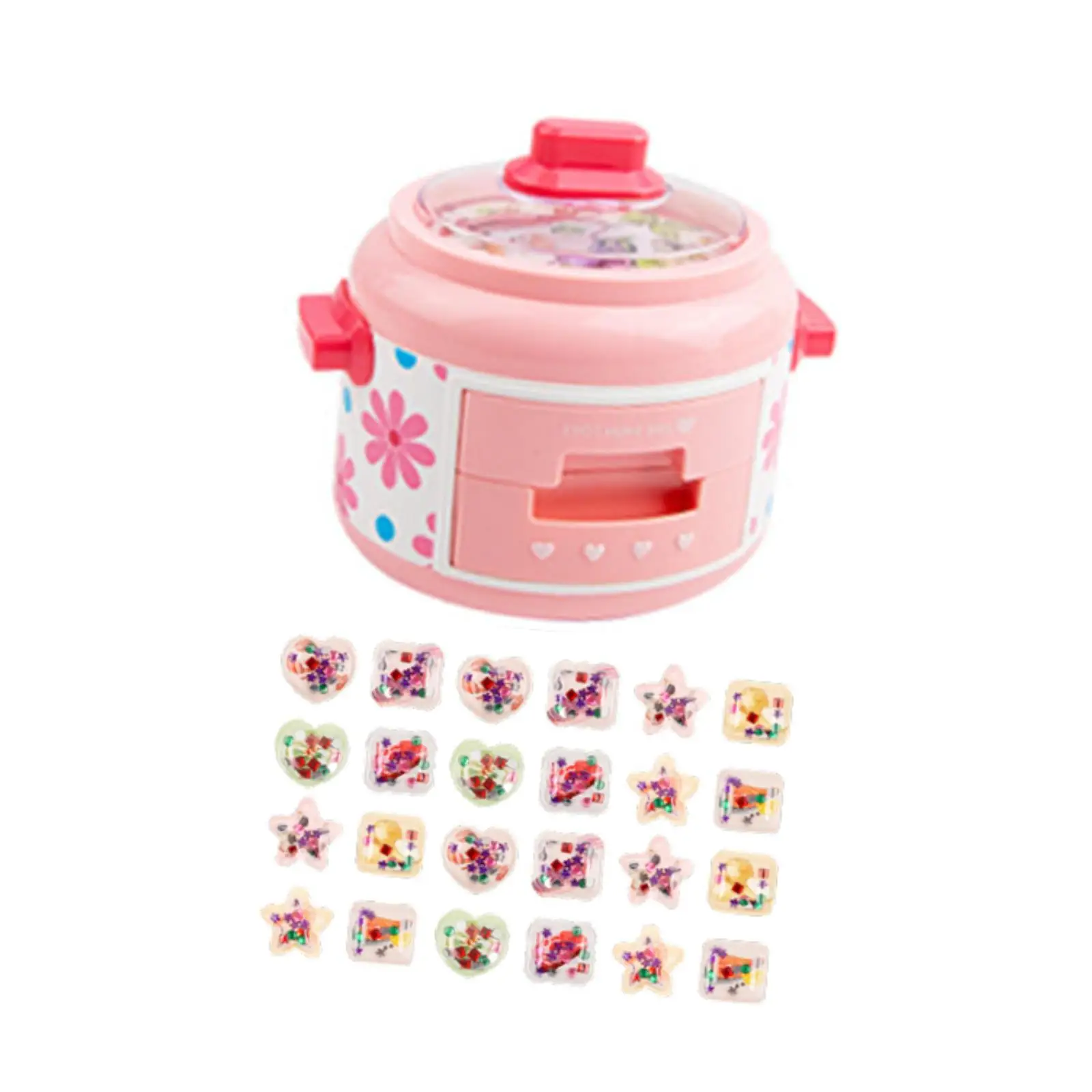 DIY Sticker Machine Reusable Fun Rice Cooker Shape Educational Toy Toddlers DIY Stickers for Children Kids Girls Toddlers Gift