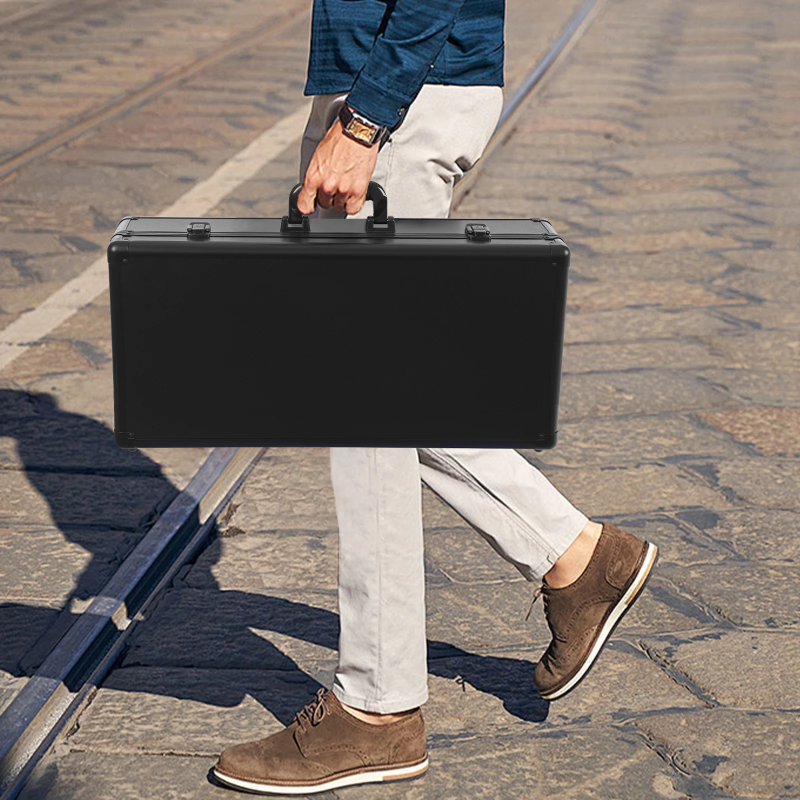 صندوق تخزين البطاقات المتدرج منظم 6 فتحات صندوق تخزين البطاقات 222-سعة منظم قابل للقفل صندوق تخزين بطاقات التداول مع مقبض #6