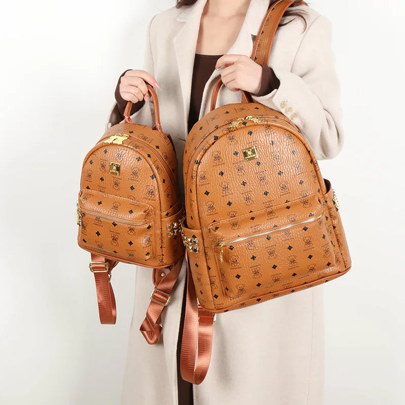 

New Bear Backpack Fashion Print Women's Backpack Large Capacity Student Bag School Bag Women