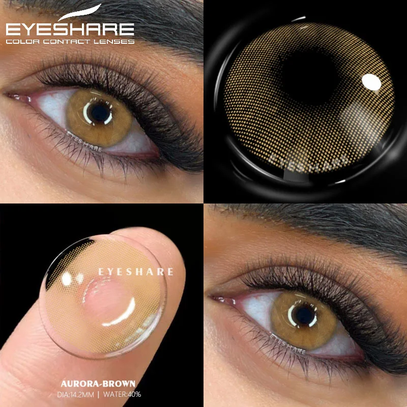 EYESHARE 1pair Natural Color Contact Lenses for Eyes Blue Lens Gray Lenses Korean Lenses Yearly Beauty Makeup Brown Eye Contacts