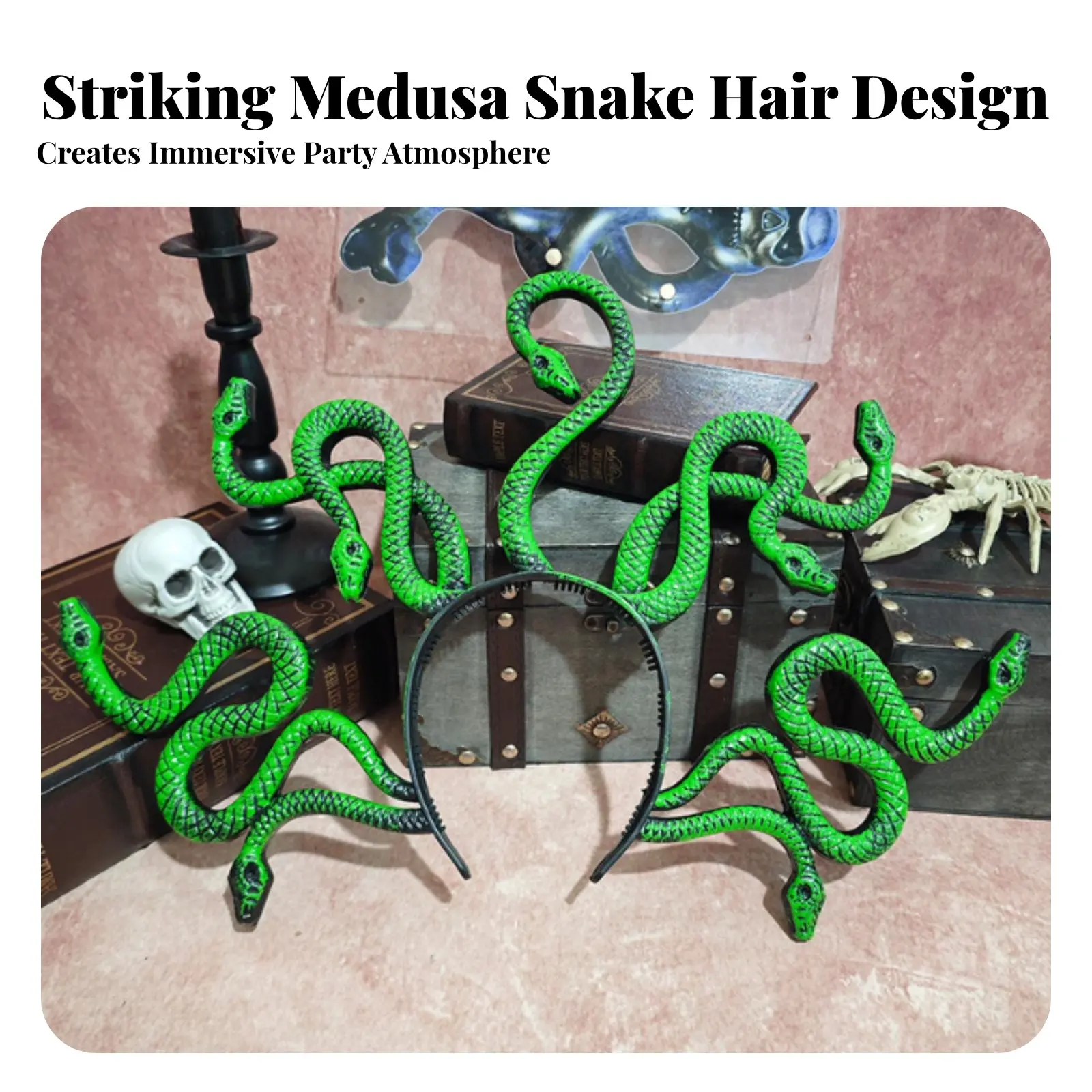 

Gorgon Headband Headband Mythological Theme Gorgon Headpiece Gorgon Headdress Cosplay Prop Snake Headpiece Scary Design