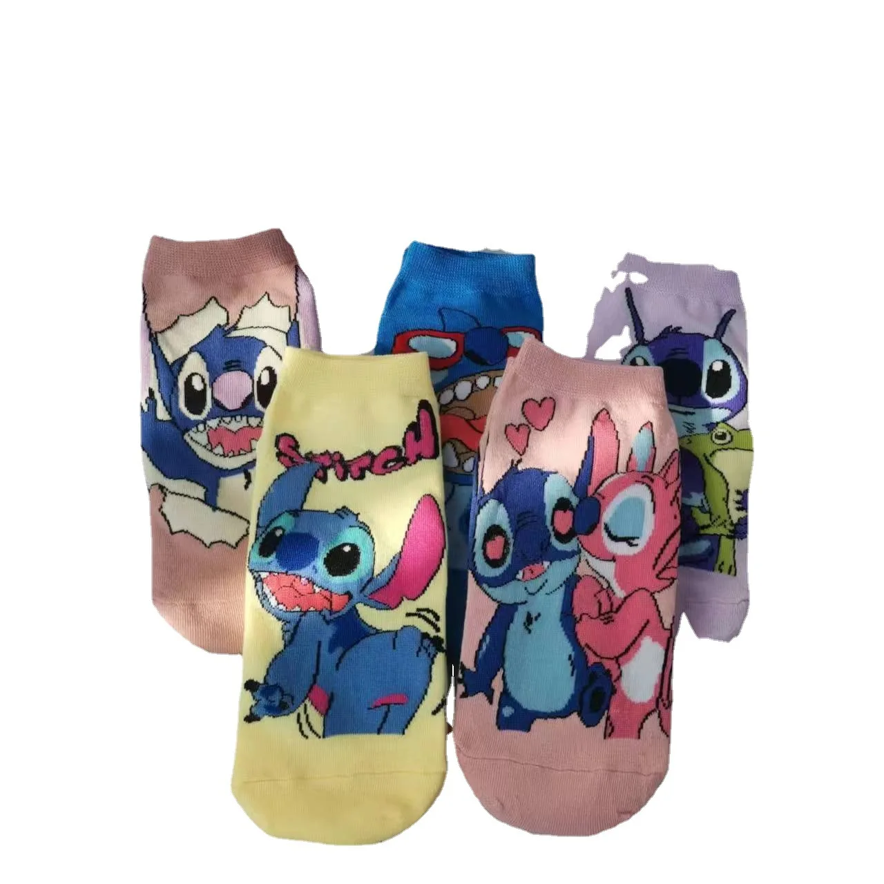 Chaussettes Disney CAN o & Stitch Series pour garçons et filles, quatre saisons, coton, dessin animé, mignon, imprimé, chaussettes de sport, cadeau pour enfants