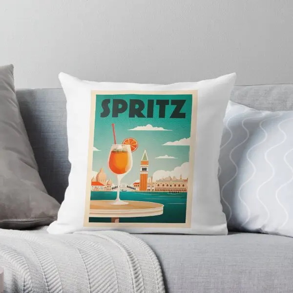 Vintage Aperol Sprits Venice  Printing Throw Pillow Cover Wedding Bed Hotel Comfort Office Throw Pillows not include One Side