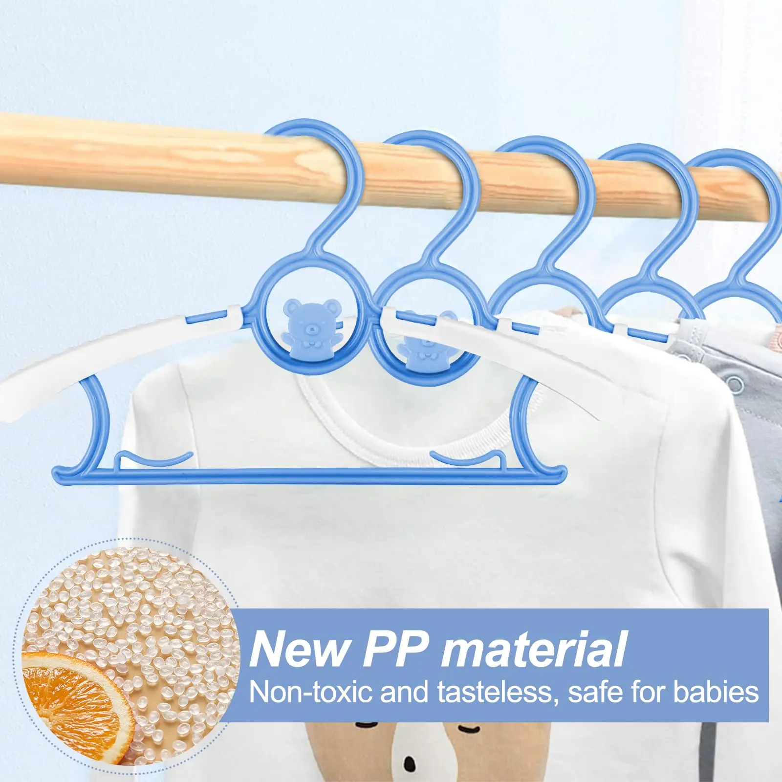 Non-slip Baby Clothes Hanger Adjustable Storage Hangers Plastic Multi-Functional Clothes Hanger, Clothing Store,Family