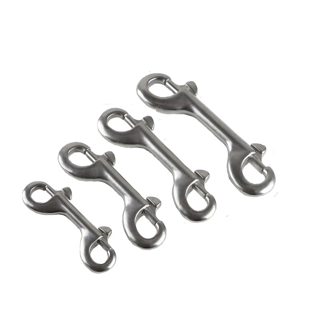 Stainless Steel Double End Snap Hook B-shape Spring Hook Heavy Duty Bolt Trigger Pet Leashes Clip Submersible Yacht Accessories