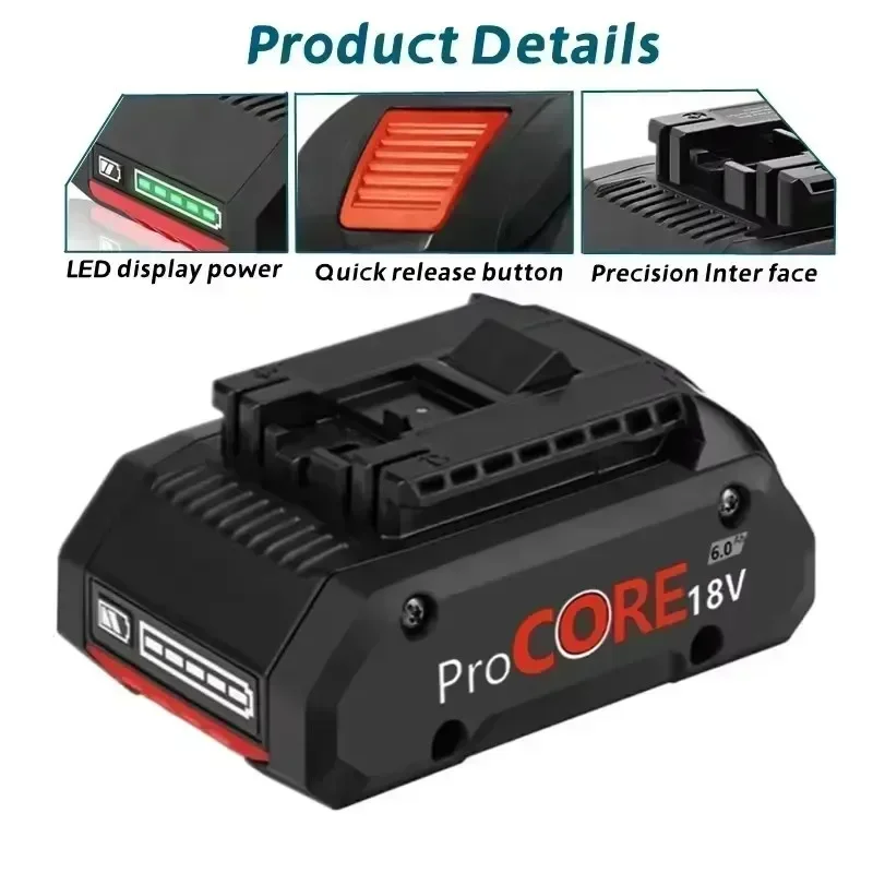 Pro náhradní baterii Bosch ProCORE Premium Series, nová baterie 21700, vhodná pro BOSCH BAT609, BAT618, GBA18V8 18V - náhled 4