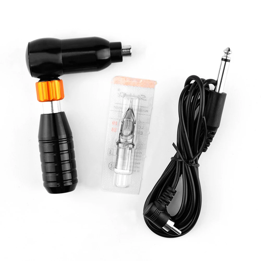Juego completo de máquina de tatuaje, Motor de pluma rotativa ajustable, máquina de tatuaje híbrida, pistola de tatuaje silenciosa en forma de L