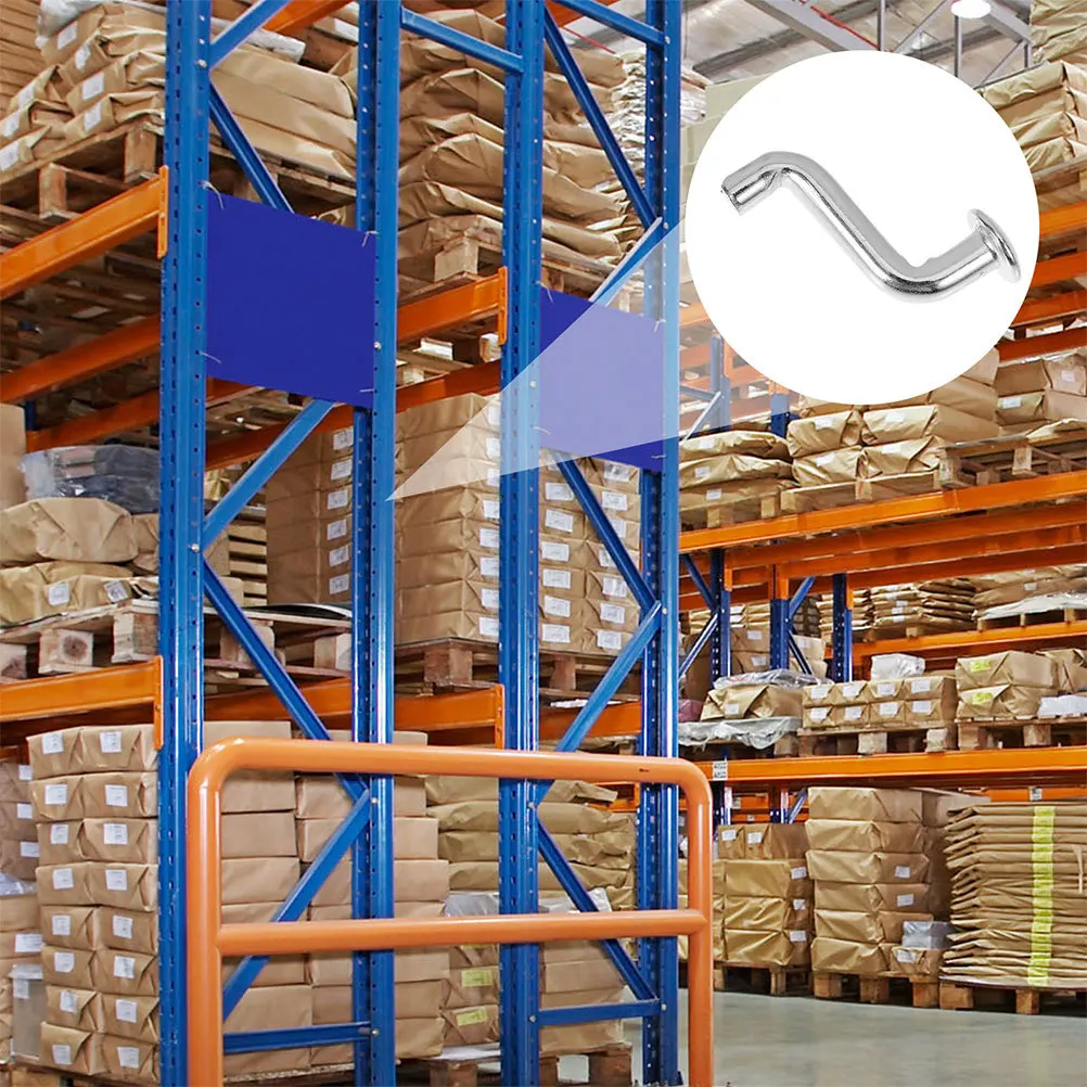 

30pcs Shelf Connectors S-Shaped Metal Safety For Pallet Stability Flat Head Rivet Bent Pin Universal Storage Rack Accessories