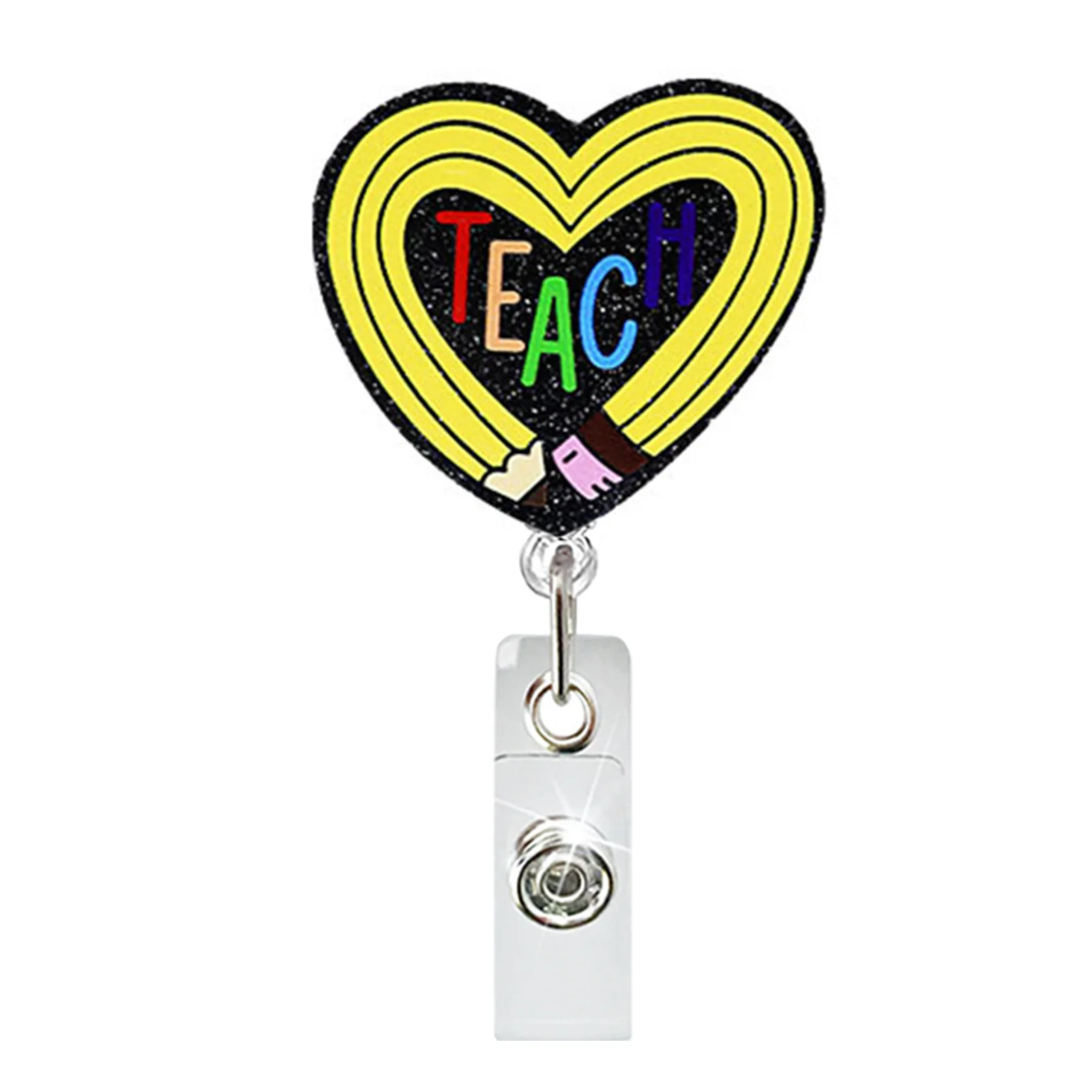 Cartoon Telescopic Badge Clip para Estudante, Scroll Criativo, Fácil de Puxar Fivela, Acessórios escolares e de Escritório