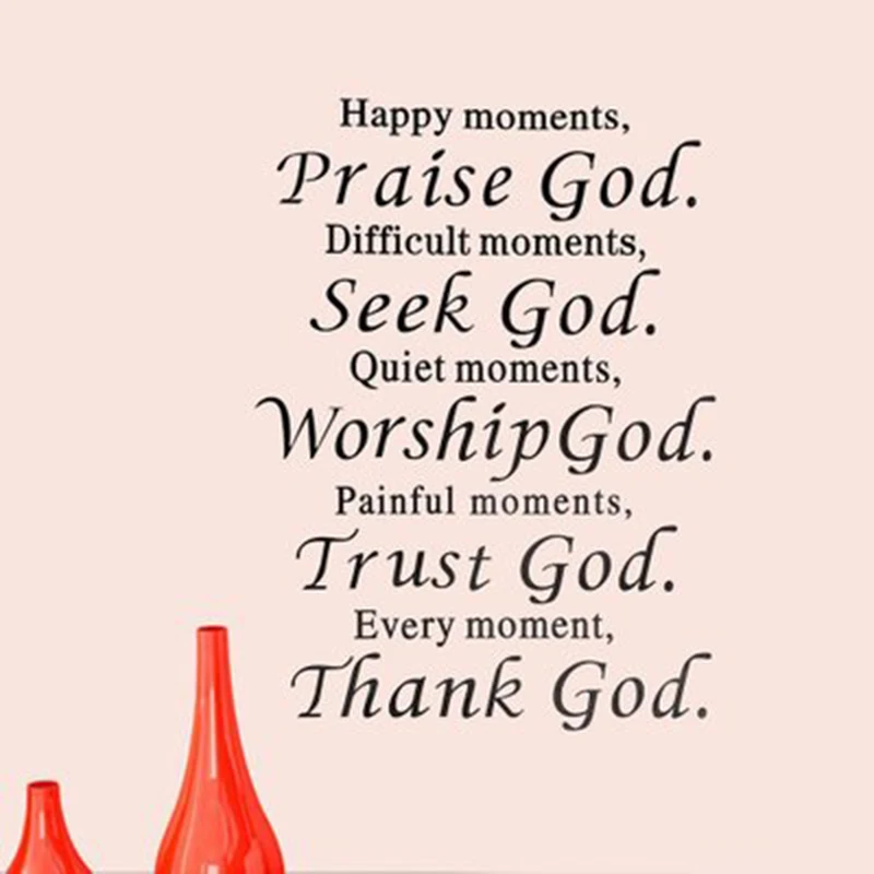 Art Praise God Wall Stickers Background Bible Black Vinyl Word Bedroom Decals Living room Scripture Useful Newest