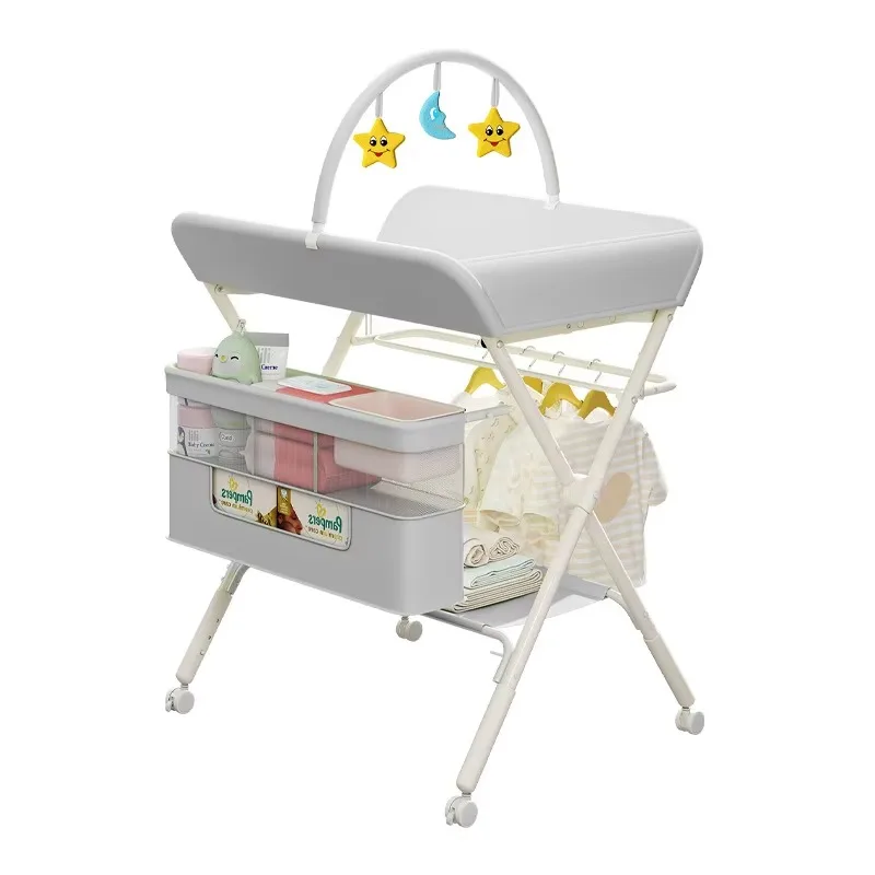 Plastic multifunctional foldable baby diaper changing table with newborn bath function