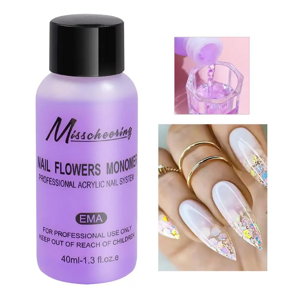 40ml prego cristal acrílico líquido unha polonês uv gel removedor ferramenta estendendo deslizamento solução de gel de unhas arte do prego l2y8