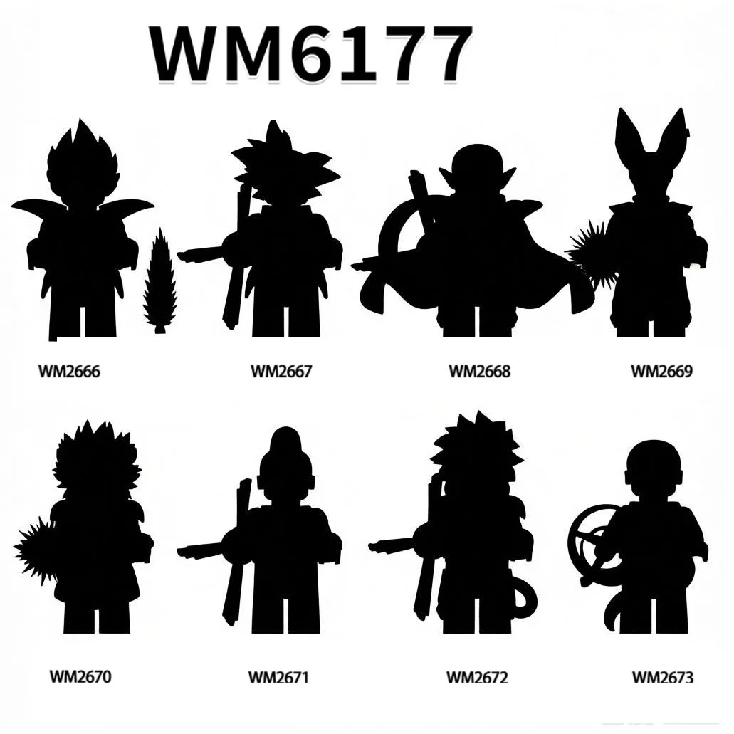 WM2666-WM2673 WM2738- WM2745 Anime Figure Perimeter PVC Model Assembling Building Blocks Desktop Decorative Ornaments Gift Toys