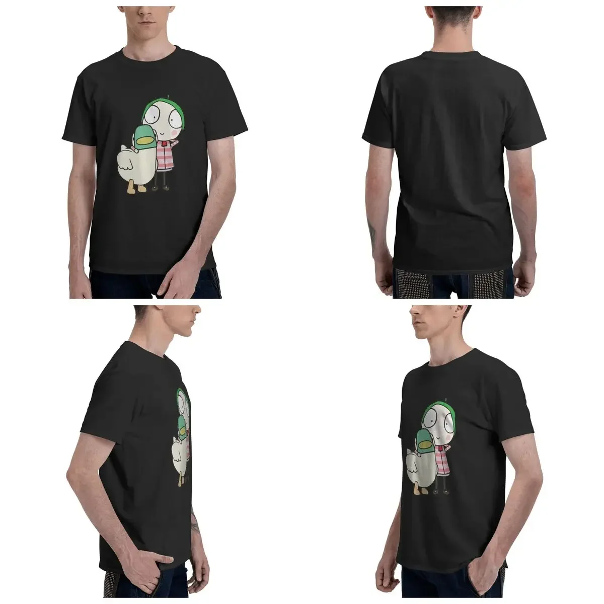 Sarah And Duck Having Fun 100% Cotton T-Shirt Men'sClassic T Shirts Men O-Neck Short Sleeve S-6XL