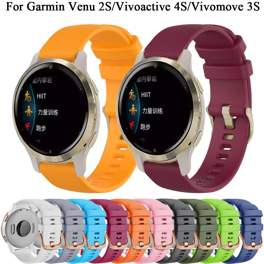 Smartwatch Watchband Starp For Garmin Venu 2S Vivoactive 4S Vivomove 3S Silicone 18mm Bands Garmin Move 3S Active S Wrist Correa