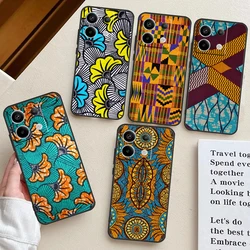 African Wax Fabric Case For Redmi Note 12 9 10 11 13 Pro Plus 9S 10S 11S 12S Cover For Redmi 12 10C 12C 13C