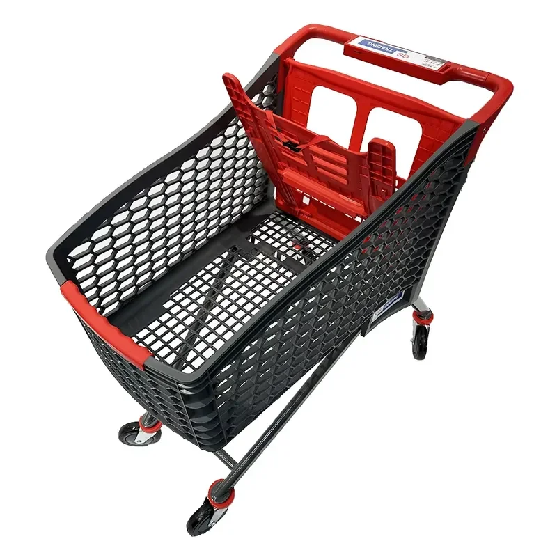 New Design Custom Color Plastic Shopping Cart for Supermarket
