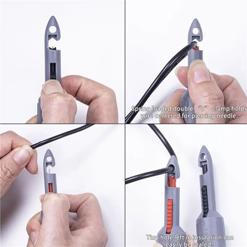 ABGE-4X TP81 Insulation Piercing Clip Set, Banana Plug Connections,Wire Piercing Probe Insulation Piercing Clip Set 4Mm